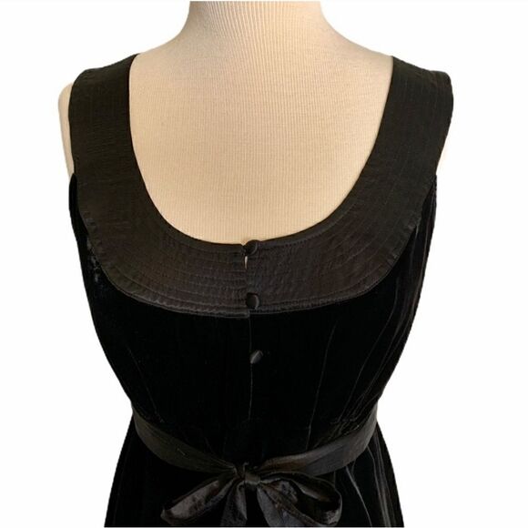 Joie Dresses & Skirts - Joie Velvet Little Black Dress • Silk Details • A-Line Belted Sleeveless LBD